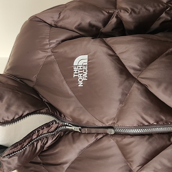 The North Face Dark Brown Quilted Down Filled Jacket, L - Picture 3 of 13